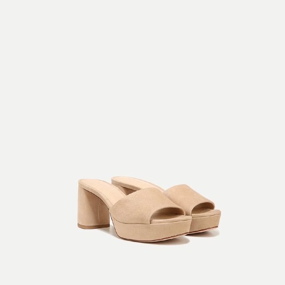 Veronica Beard Dali Suede Platform Mule in Sand Size 10.5M
